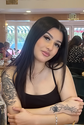 Brunette Angel Rubbing Pussy In Public Toilet
