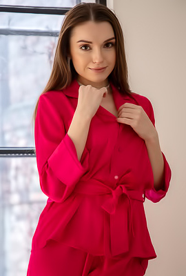 Monika May Sultry Beauty Smiles Seductively