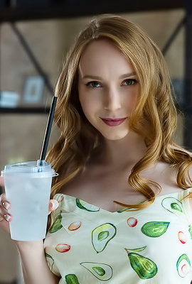 Vicki Wade Letting The Drops Trickle Over Her Lovely Breasts And Down To Her Fluffy Ginger Curls