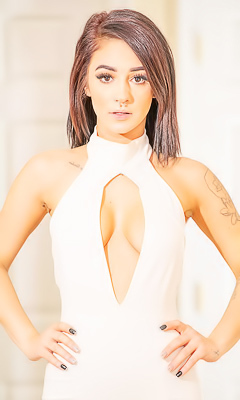 Caroline Moore In White Dress