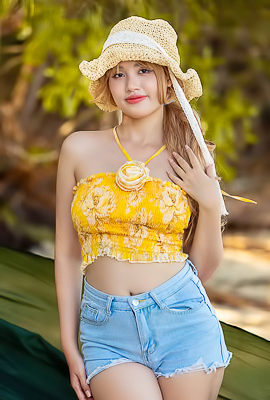 Danny Her Soft Breasts Jiggling In Her Snug Crop Top As Light And Shadow Play