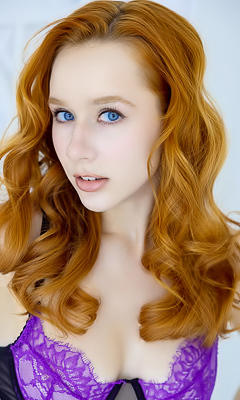 Lila Rouge Her Long Wavy Hair Cascading Like Liquid Copper