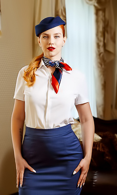 Sharon White And Leya Desantis Shine In Cabin Crew Fantasy With Feoldoes